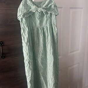 Old Navy Green Ruffled Tie Front Sundress
